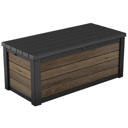 Baule Contenitore Keter 570L in Resina Effetto Legno Noce da Esterno