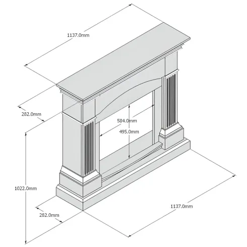Cornice per Camino Elettrico Tagu Magna Bianco in Legno MDF Caminetto