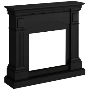 Cornice per Camino Elettrico Caminetto Tagu Magna in Legno MDF Nero 2