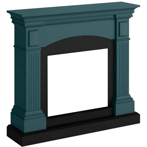 Cornice per Camino Elettrico Tagu Magna in Legno MDF Turchese Caminetto