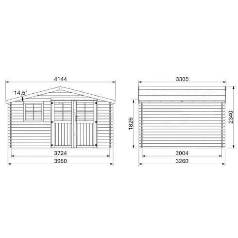 Casetta in Legno da Giardino 4x3 per Attrezzi Doppia Porta Block-House
