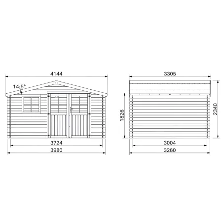 Casetta in Legno da Giardino 4x3 per Attrezzi Doppia Porta Block-House