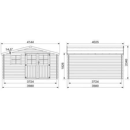 Casetta in Legno da Giardino 4x4 per Attrezzi Doppia Porta Block-House