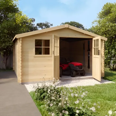 Casetta in Legno da Giardino 4x4 per Attrezzi Doppia Porta Block-House
