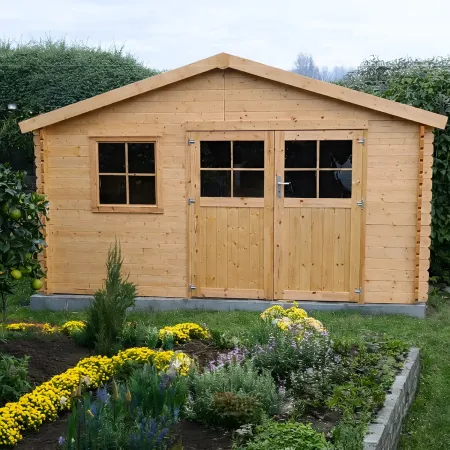 Casetta in Legno da Giardino 4x4 per Attrezzi Doppia Porta Block-House