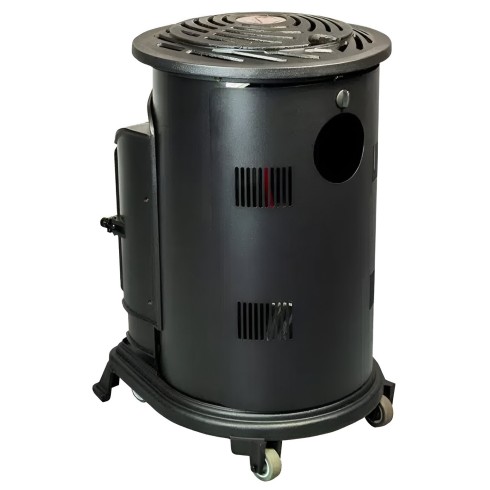 Stufa a Gas 3.4 Kw Effetto Fiamma Vera Nero Matt con Controllo Calore