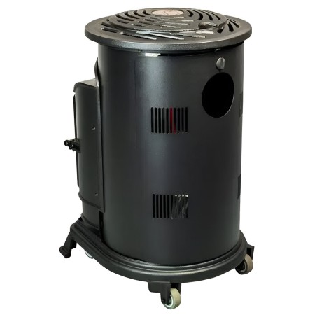 Stufa a Gas 3.4 Kw Effetto Fiamma Vera Nero Matt con Controllo Calore