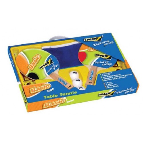 Set Basic Ping Pong 2 Racchette 3 Palline Tendi Rete Inclusa Tennis da Tavola 