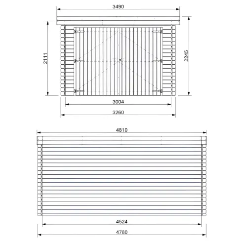 Casetta Garage Box in Legno Abete 28mm da Giardino 3x5 Porta Doppia