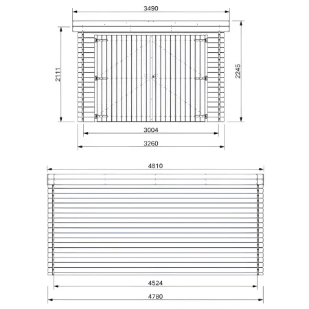Casetta Garage Box in Legno Abete 28mm da Giardino 3x5 Porta Doppia