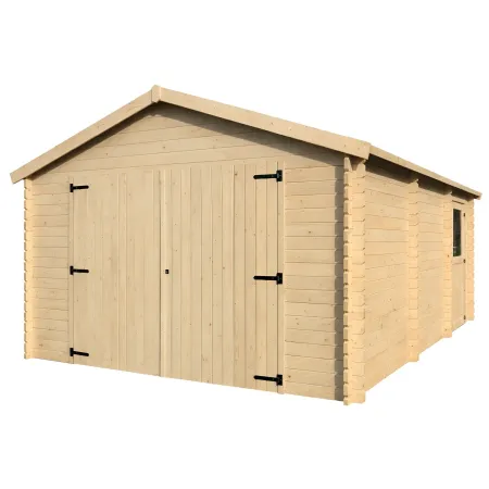 Casetta Garage Box in Legno Abete 34mm da Giardino 4x5 Porta Doppia