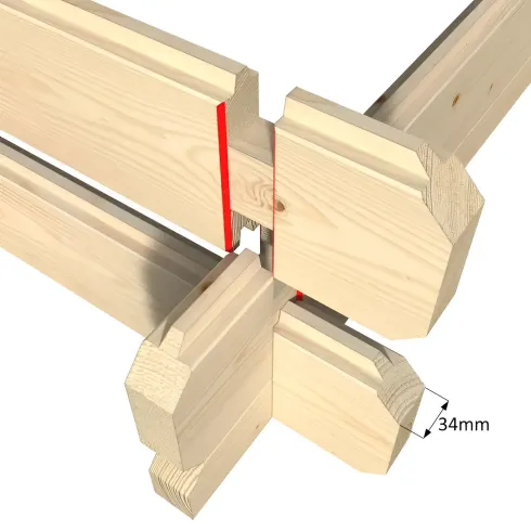Casetta in Legno 34 mm da Giardino 4x4 Doppia Porta Vetri Block-House