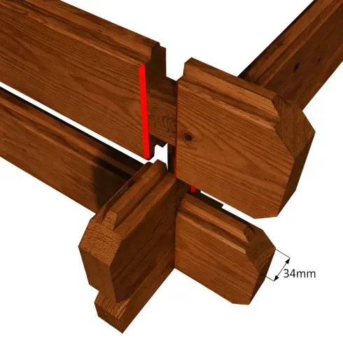 Casetta in Legno Trattato 34mm da Giardino 4x4 Doppia Porta Block-House