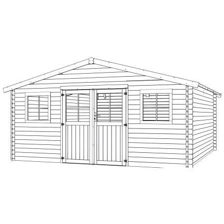 Casetta in Legno da Giardino 34mm 5x5 per Attrezzi Doppia Porta Finestre