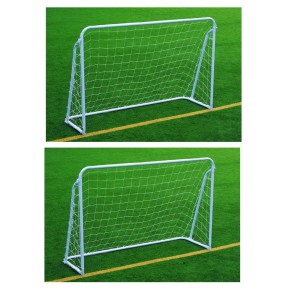 2 Porta Calcio Deluxe Metallo + Rete Piccchetti 180x122x60 Soccer Goal Calcetto