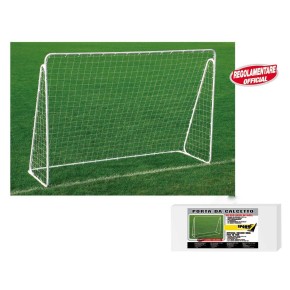 Porta Calcio Regolamentare 300x120x205 Metallo Rete Gioco Giardino Calcetto Casa