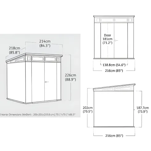 Casetta Keter Artisan 214x218 Addossata con Pavimento Interno