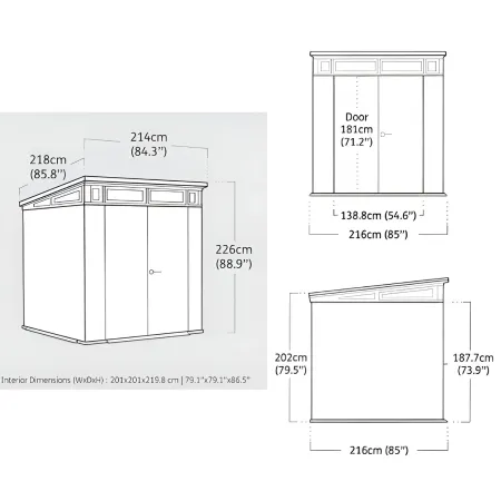 Casetta Keter Artisan 214x218 Addossata con Pavimento Interno