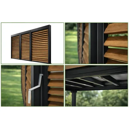 Pergola bioclimatica in alluminio 3.6x6 antracite con veneziane