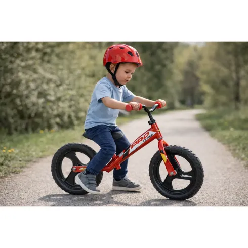 Bicicletta Senza Pedali 12" per Bambini in Acciaio Rosso Balance Bike