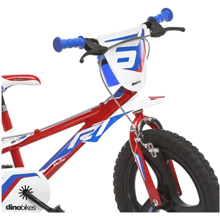 Bicicletta Rotelle per Bambini 16" Gomme Gonfiabili 2 Freni Blu Rosso