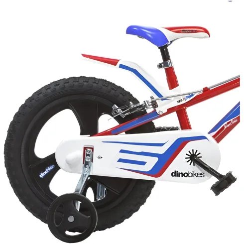 Bicicletta Rotelle per Bambini 14" Gomme Gonfiabili 2 Freni Blu Rosso