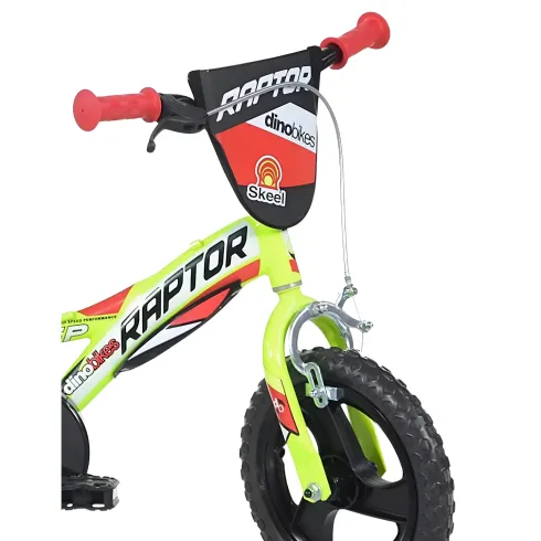Bicicletta per Bambini 12" con 1 Freno Rotelle 3 4 5 anni Giallo Rosso