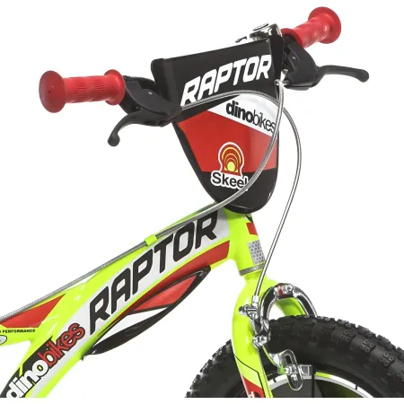 Bicicletta per Bambini 14" Freni Doppi Rotelle in Acciaio Giallo Rosso