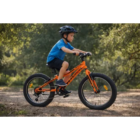 Bicicletta per Bambini 20" Arancione Cambio Shimano 6v Telaio Acciaio