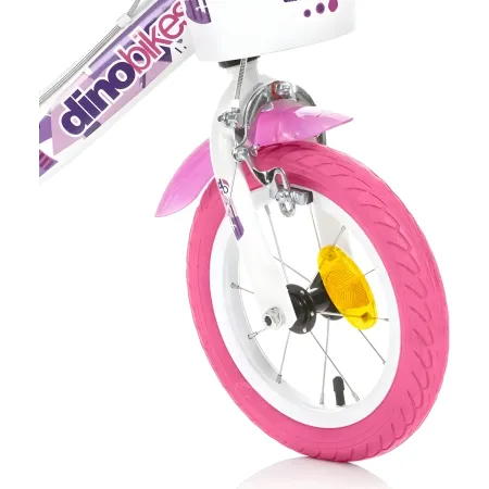 Bicicletta Rotelle per Bambine 12" Fairy Bianco Telaio Acciaio 2 Freni
