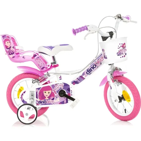 Bicicletta Rotelle per Bambine 12" Fairy Bianco Telaio Acciaio 2 Freni