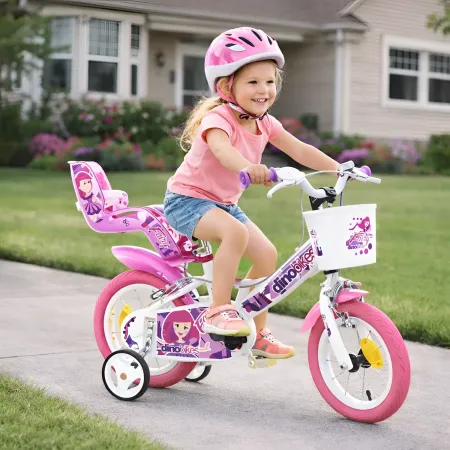 Bicicletta Rotelle per Bambine 12" Fairy Bianco Telaio Acciaio 2 Freni