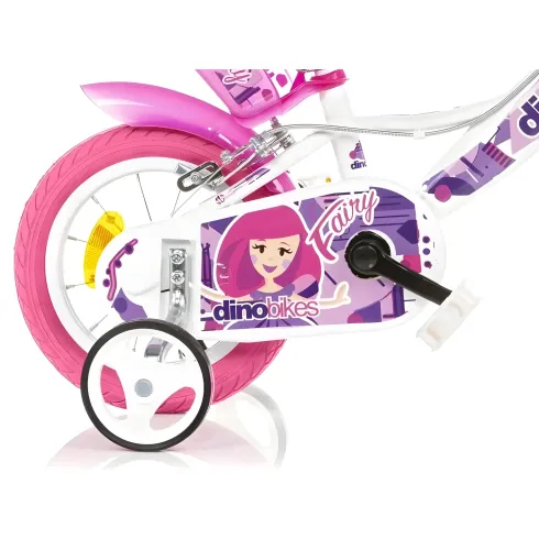 Bicicletta Rotelle per Bambine 12" Fairy Bianco Telaio Acciaio 2 Freni