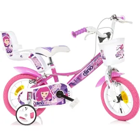 Bicicletta Rotelle per Bambine 12" Fairy Rosa Telaio Acciaio 2 Freni