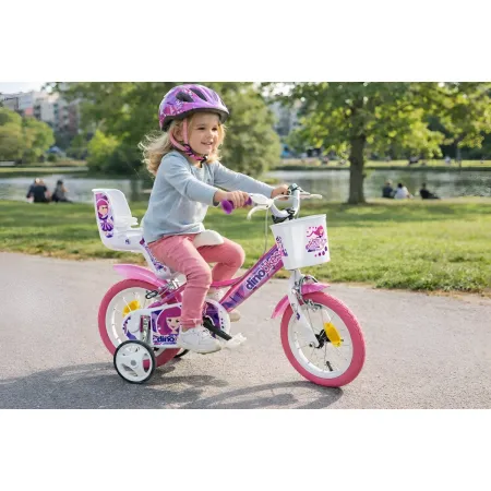 Bicicletta Rotelle per Bambine 12" Fairy Rosa Telaio Acciaio 2 Freni