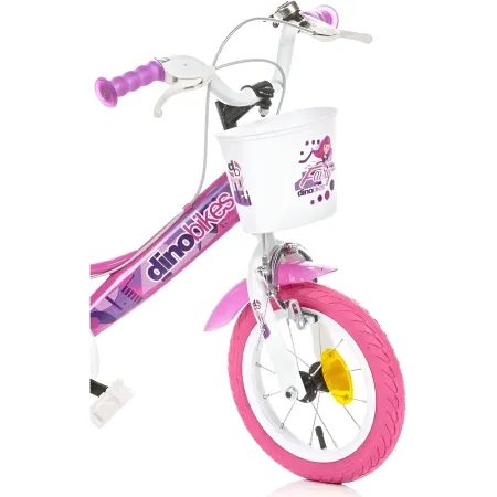 Bicicletta Rotelle per Bambine 12" Fairy Rosa Telaio Acciaio 2 Freni