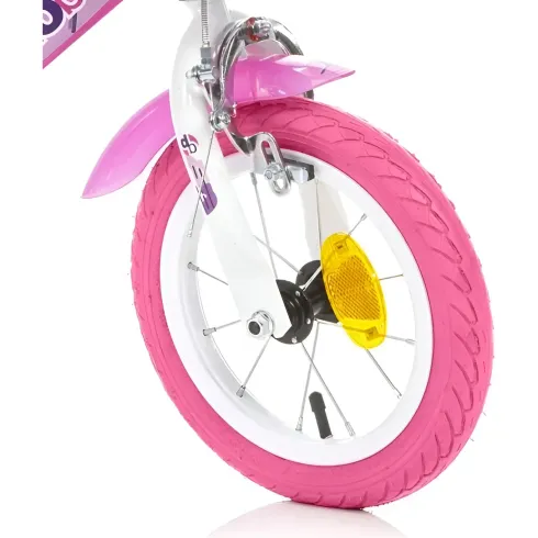 Bicicletta Rotelle per Bambine 12" Fairy Rosa Telaio Acciaio 2 Freni