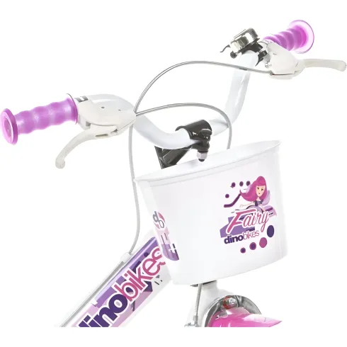 Bicicletta Rotelle per Bambine 16" Fairy Bianco Telaio Acciaio 2 Freni