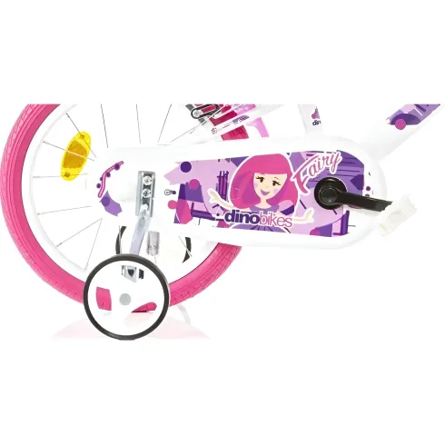 Bicicletta Rotelle per Bambine 16" Fairy Bianco Telaio Acciaio 2 Freni