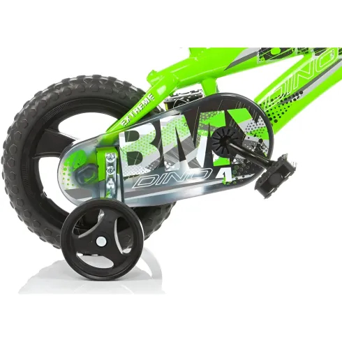 Bicicletta Rotelle per Bambini 12" BMX Verde con Freno Anteriore