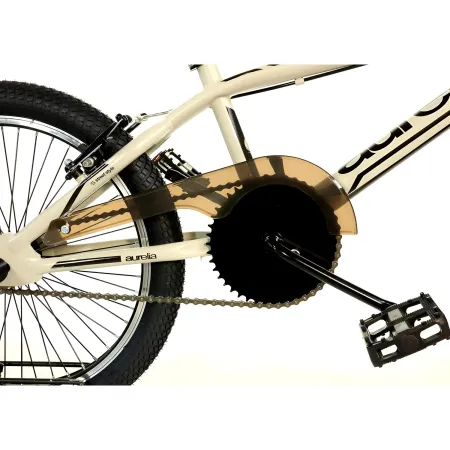 Bicicletta Freestyle 20" Nero Beige per Bambini Ragazzi Acciaio Hi-Ten