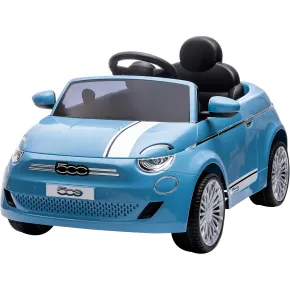 Auto Elettrica per Bambini Fiat 500 12V Blu Telecomando e Fari LED