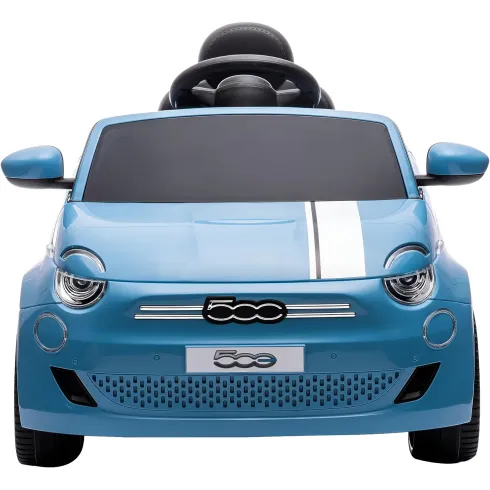 Auto Elettrica per Bambini Fiat 500 12V Blu Telecomando e Fari LED