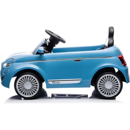 Auto Elettrica per Bambini Fiat 500 12V Blu Telecomando e Fari LED