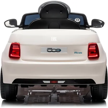 Auto Elettrica per Bambini Fiat 500 12V Bianco Telecomando e Fari LED