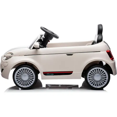 Auto Elettrica per Bambini Fiat 500 12V Bianco Telecomando e Fari LED