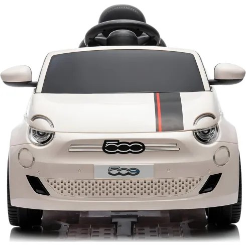Auto Elettrica per Bambini Fiat 500 12V Bianco Telecomando e Fari LED