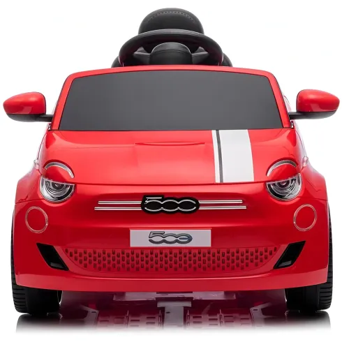 Auto Elettrica per Bambini Fiat 500 12V Rosso Telecomando e Fari LED