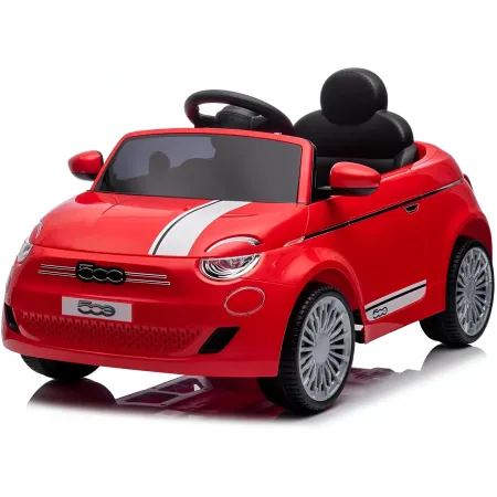 Auto Elettrica per Bambini Fiat 500 12V Rosso Telecomando e Fari LED