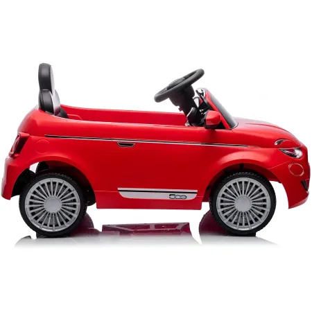 Auto Elettrica per Bambini Fiat 500 12V Rosso Telecomando e Fari LED